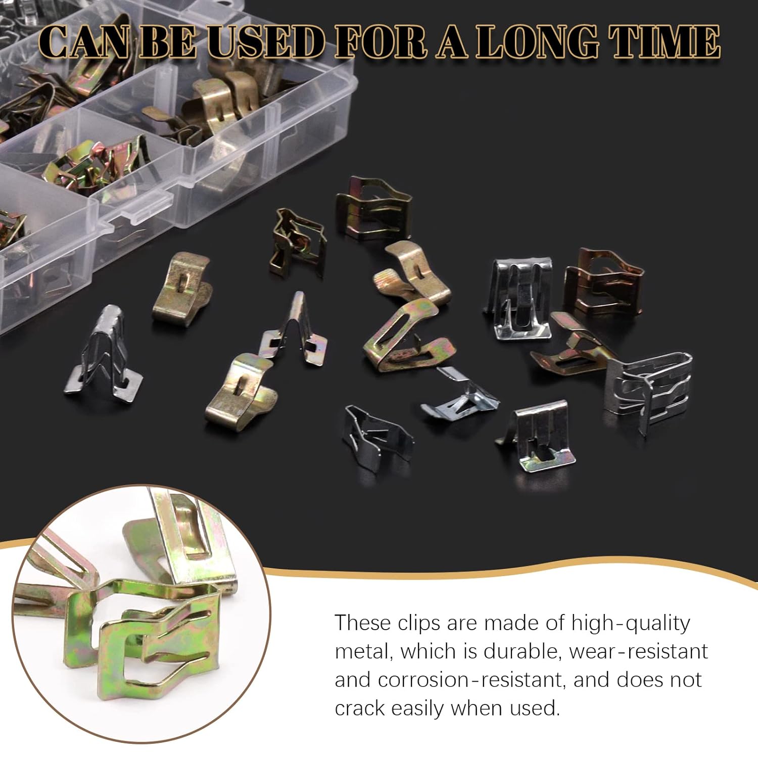 Wokape 176Pcs Car Plastic Rivets Metal Retainer Clips Set with Fasteners Remover， Bumper Retainer Clips Car Plastic Rivets Fasteners Push Retainer Kit for GM Ford Mazda Audi Toyota - Image 4